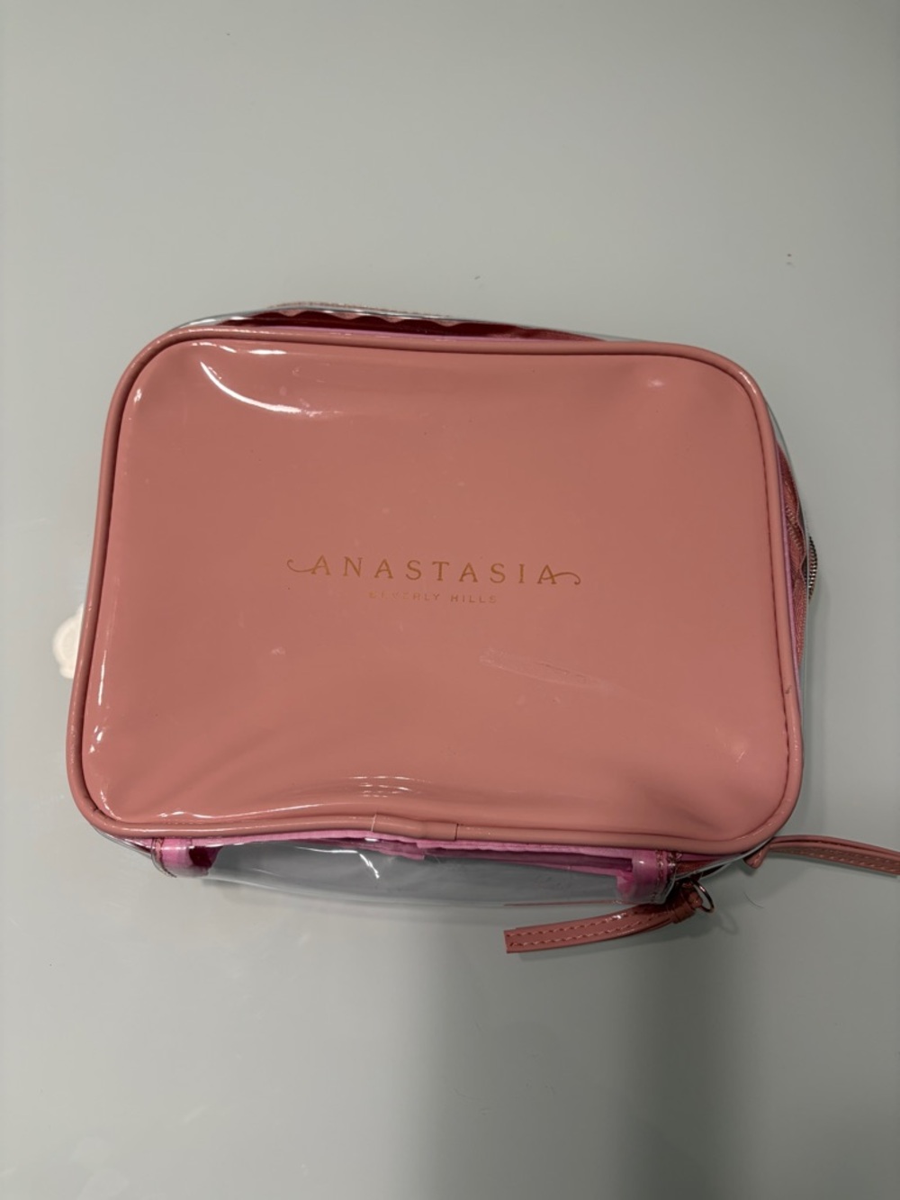 Anastasia Blush Pink Glossy Cosmetic Pouch